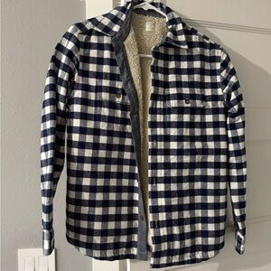 Crewcuts Boys Navy and White Checkered Sherpa Jacket